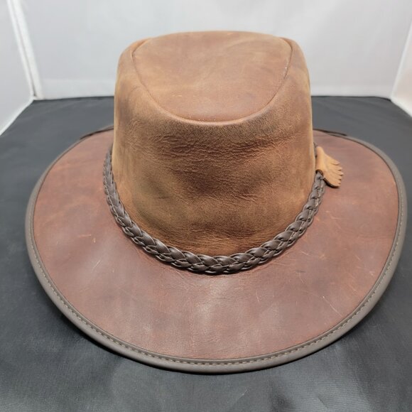 Bravo Outback Leather Hat American Hat Makers | Chestnut Color | XX-LARGE NWT - Picture 2 of 8